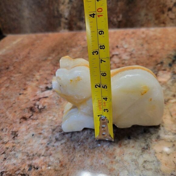 Vintage Hand Carved Onyx Bear Sculpture - Picture 10 of 12